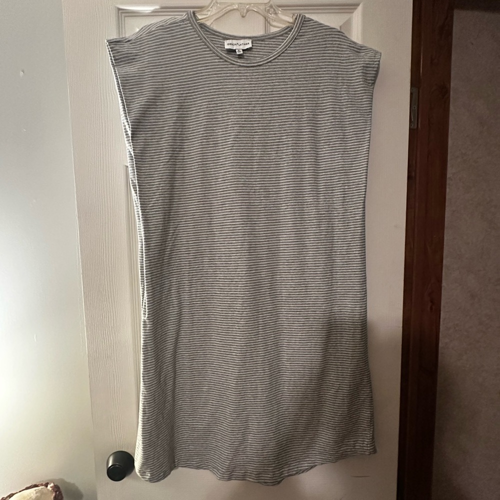 Gibson Latimer Gray Striped Dress